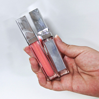 Grossiste en cosmétiques, tube de gloss à lèvres de 6,5 ml avec lumière LED et miroir, marque privée, rouge à lèvres liquide végétalien, gloss à lèvres brillant