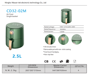 Cuisiniers durables de haute qualité Recettes de friteuse à air à grande vitesse 2.5l Grill Round Small Multi-function Non Stick Air Fryer - Product Image 6