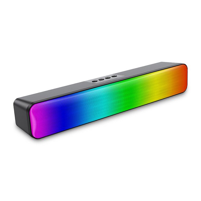 10W Desktop Wireless RGB LED Lighting Sound Bar Blue Tooth Subwoofer Speaker for Gaming Party & Outdoor Use for Home Theatre