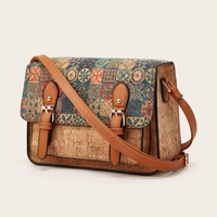 Sac à bandoulière en liège pour femme avec fermeture éclair, style bohème tendance, sacs à main