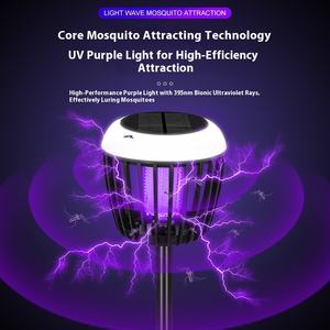 Lampe anti-moustique LED IP65 étanche pour l'extérieur champignon avec répulsif Lampe anti-moustique solaire à intensité variable - Product Image 3