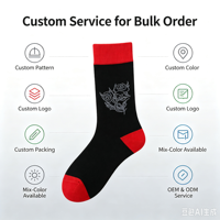 Chaussettes en coton jacquard vintage unisexes à motif rose, chaussettes décontractées rétro à blocs de couleur, logo personnalisé OEM