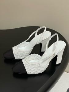 Nouvelles sandales à talons hauts pour femmes en PU de haute qualité, avec talon fin de 9 cm, design talon épais, résistantes à l'usure, été - Product Image 2