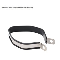 Motorcycle Exhaust Pipe Retaining Ring/Clamp-Stainless Steel Carbon Fiber Thermal Insulation Black/Silver