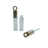 Vente en gros Rond de luxe Tube de brillant à lèvres en plastique transparent Récipient d'emballage cosmétique vide personnalisé Capacité de 3ml