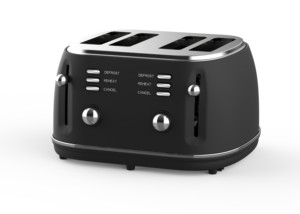 Tostadora BESTONE de 4 Rebanadas, Color Negro, con Función de Descongelar, Recalebar y Cancelar, 1500W - Product Image 2