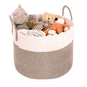 Panier à <span class=keywords><strong>linge</strong></span> pliable moderne en <span class=keywords><strong>corde</strong></span> de coton tressée, avec logo personnalisé, de marque de premier plan, pour le rangement domestique, fabriqué en Chine pour le dropshipping - Product Image 2