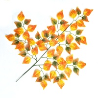 Tiges artificielles en feuilles de hêtre, rouges et vertes, à 3 branches, pour la décoration florale murale de Noël et de Thanksgiving