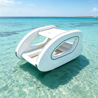 Yacht gonflable de luxe de 4,5 m, pont flottant commercial pour 8 à 10 personnes, bateau à moteur électrique pour complexe hôtelier