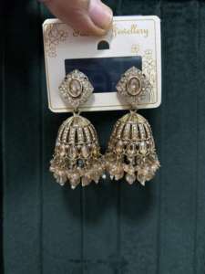 Artisanat indien traditionnel charme royal laiton Jhumkas - Product Image 3