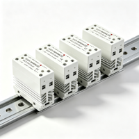 Relais à semi-conducteurs SSR mince monophasé à montage sur rail DIN avec dissipateur thermique 10A 25A 40A 50A 60A 80A Relais industriel