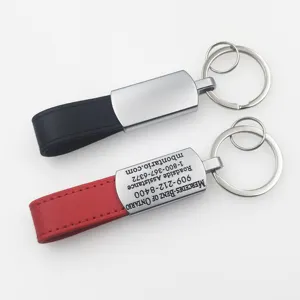 Keychain Wholesale Bulk Handmade Custom Genuine PU Leather Car Brand Logo Keychain Name Card Key Ring Car Logo Key Chain