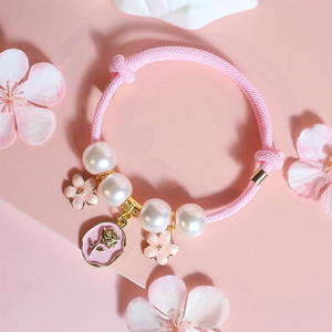 Venta al por mayor Fresh Sakura Rose Pet <span class=keywords><strong>Collar</strong></span> <span class=keywords><strong>Pink</strong></span> Cat <span class=keywords><strong>Collar</strong></span> con Gold Lock Pearl Chain Accesorio Patrón sólido para gatitos Perros - Product Image 1