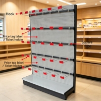 Uitgebreid metaalrek systeem voor supermarkten, op maat gemaakte dubbelzijdige schappen