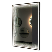 Fullkenlight Led Lampu Cermin Sensor Sentuh Beralih Persegi Panjang Cermin Tanpa Batas Led Smd Ilusi Cermin