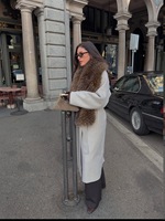 Écharpe de luxe UMOO pour femme, faite à la main, lavable, en fausse fourrure, facile d'entretien, avec logo personnalisé, chaude, douce, recyclée, confortable, en fourrure écologique, pour l'hiver