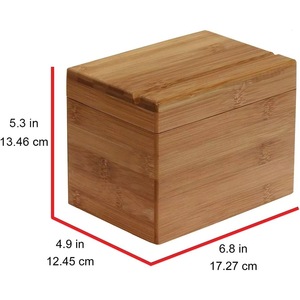Natural <b>bamboo</b> recipe box dividers for food storage and organization - Product Image 2