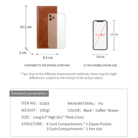 Dompet Pria TAOMICMIC Panjang dengan Nuansa Mewah, Ultra Tipis Bermotif Kulit Buaya, Kancing Tekan, Multi-Kompartemen untuk Koin