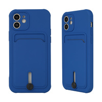 Casing Ponsel Tas Kartu TPU Tebal 2.0Mm, Casing Pelindung Ponsel Mini TPU Tebal untuk Iphone 13 12 11 Pro Max
