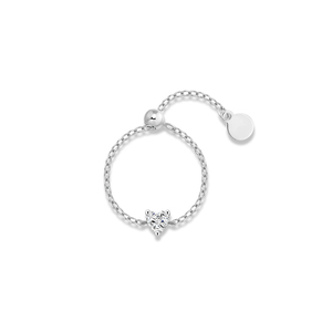 Classic S925 <b>Sterling</b> <b>Silver</b> Moissanite <b>Adjustable</b> <b>Ring</b> for Women Elegant Sparkling Fine Jewelry Statement Design - Product Image 4
