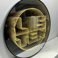 Lettres miroir Abyss multicouches sans cadre, logo lumineux 3D pour la décoration murale de la réception de l'entreprise