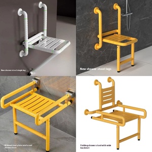 Modern Stainless Steel Folding Stool Wall-Mounted Shower Seat for <strong>Elderly</strong> Safety Toilet <strong>Chair</strong> for Disabled Guests Bathrooms - Product Image 5