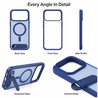 Étui de téléphone en TPU mat avec support magnétique anti-traces de doigts, design moderne et droit, pour iPhone 18 Pro Max