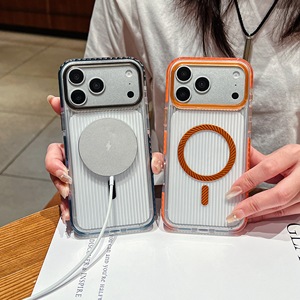 เคสโทรศัพท์แบบใสพร้อมวงแหวนแม่เหล็ก สำหรับ iPhone 18 17 16 15 14 Pro Max  แบบลูกฟูก  ป้องกันแรงกระแทก ป้องกันการตก - Product Image 3