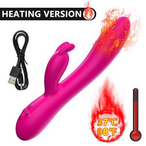 Vrouwelijke Verwarming Dual Stimulator Vagina Clit <span class=keywords><strong>Dildo</strong></span> Massager G Spot Konijn Vibrator Voor Vrouwen Speelgoed Seks Volwassen - Product Image 6