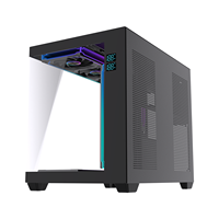 Boîtier d'ordinateur de jeu Lovingcool, nouveau design, écran numérique, noir, verre trempé, boîtier de PC de bureau, tour moyenne, Matx, cabinet PC