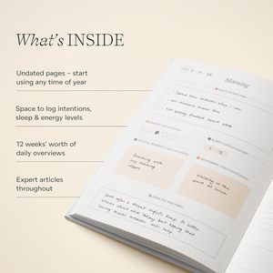 Agenda giornaliera/settimanale personalizzata <span class=keywords><strong>con</strong></span> stampa, diario del benessere, obiettivi, gratitudine, affermazioni, <span class=keywords><strong>copertina</strong></span> in lino, quaderno per appunti. - Product Image 4