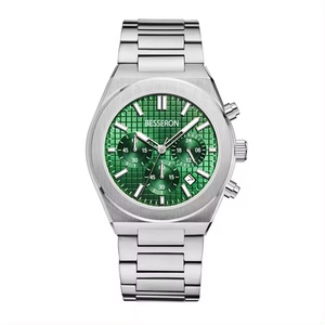 Relojes de Cuarzo de Lujo con Logotipo Personalizado para Hombre, Movimiento Original Japonés, Correa de Acero Inoxidable 316L, Correa de Cuero de 22 mm, Cronógrafo de 44 mm - Product Image 4