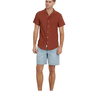 Chemises décontractées pour hommes 2024, personnalisées, 100 % coton, en sergé à carreaux, coupe ajustée, respirantes, fil teint écologique - Product Image 6