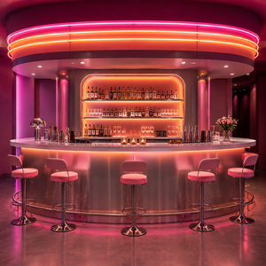 Mobilier de bar commercial sur mesure, comptoir de bar, design d'intérieur de restaurant, aménagement clé en main - Product Image 1