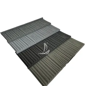 ユーロ標準金属屋根タイル、退色しない防食石コーティングステップタイルアルミニウム亜鉛波形屋根シート
