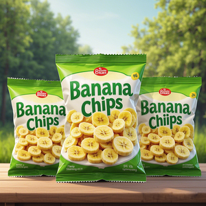 Sachets D'Emballage Alimentaire Personnalisés pour Snacks – Sachets Coussins Vides en Plastique, Aluminium, Mylar pour Chips de Pommes de Terre et Bananes - Product Image 1