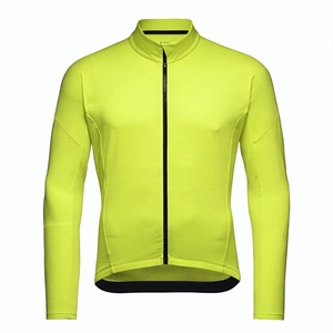 <b>Men's</b> Neon Yellow Full Sleeve <b>Cycling</b> Jersey Quick Dry Breathable Sweat Wicking Lightweight <b>Jacket</b> for Adults - Product Image 3