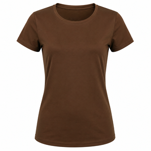 Camiseta Básica Personalizada para Mujer, Cuello Redondo, Color Sólido, Manga Corta, Informal, a la Moda, Fabricante de Marca Privada - Product Image 1