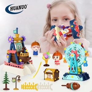 Jouets grande roue <span class=keywords><strong>pour</strong></span> enfants, avec poupée, accessoires de station de gode, petits jouets à assembler soi-même éducatif - Product Image 1