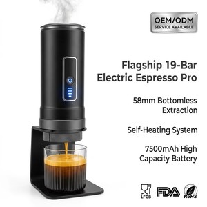 <span class=keywords><strong>Machine</strong></span> <span class=keywords><strong>à</strong></span> <span class=keywords><strong>expresso</strong></span> électrique portable 19 bars - Panier sans fond professionnel de 58 mm pour les voyages et le bureau - Batterie 7500 mAh - OEM/ODM - Product Image 1