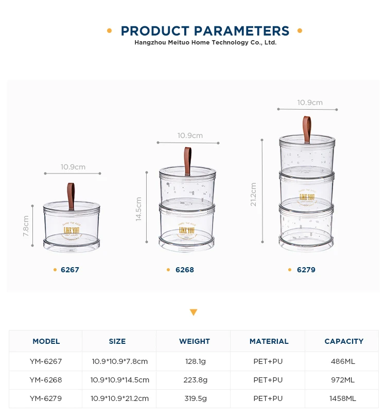 New Design Stackable Nuts Candy Fruit Airtight Food Container