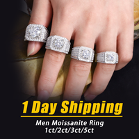Bague en argent 925 homme 1CT 2CT 3CT 5CT moissanite hommes bague def vvs top qualité original argent 925 pierre anneaux pour hommes