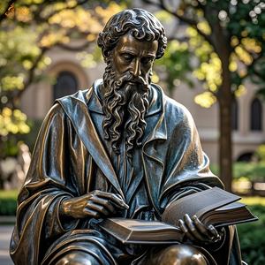 Iglesia religiosa al aire libre Saint Holding <span class=keywords><strong>Biblia</strong></span> Latón fundido Evangelista Mateo Estatua Tamaño real San Mateo Apóstol Escultura de bronce - Product Image 3