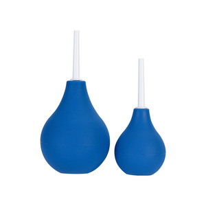 Enema Bulb Irrigation Device Soft Silicone Rubber Blue For Bowel Cleansing Constipation Relief Vaginal Irrigation Saline Enema - Product Image 2