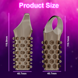 Pleasure Pick Double <strong>Finger</strong> Tease Spike Crystal Set Penis <strong>Ring</strong> G-Spot Stimulation with Bump Particles <strong>Finger</strong> Cover - Product Image 1