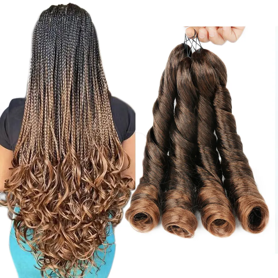 Julianna Kanekalon Spiral Curly Hair Extensions 26 Inches 30 Inch French Curl Braiding Hair 22 Inch 24 T27 French Curl Cheveux