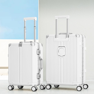 Maleta de Aluminio Yongsheng de 20 Pulgadas para Llevar a Bordo, Maleta de Viaje de 28 Pulgadas con Candado, Diseño de Rayas Blancas, para Viajes de Negocios - Product Image 1