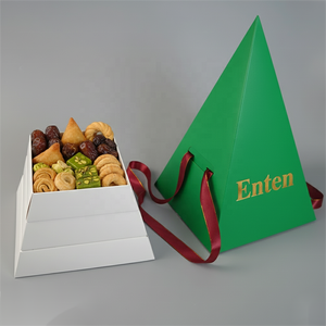 Quà tặng sang trọng tùy chỉnh đầy màu sắc các tông kim tự tháp hình hộp chăn thả Snack Bánh Macaron Takeaway phục vụ bao bì kim tự tháp hộp thực phẩm - Product Image 5