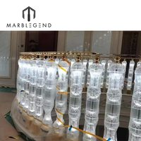 Balustrade d'escalier en cristal clair translucide de luxe personnalisée pour le hall de la maison de la villa