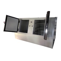 Congélateur vertical extérieur sur mesure en acier inoxydable, sans givre, 2 portes inclinées, refroidissement direct, capacité 120 sacs pour blocs de glace